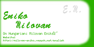 eniko milovan business card